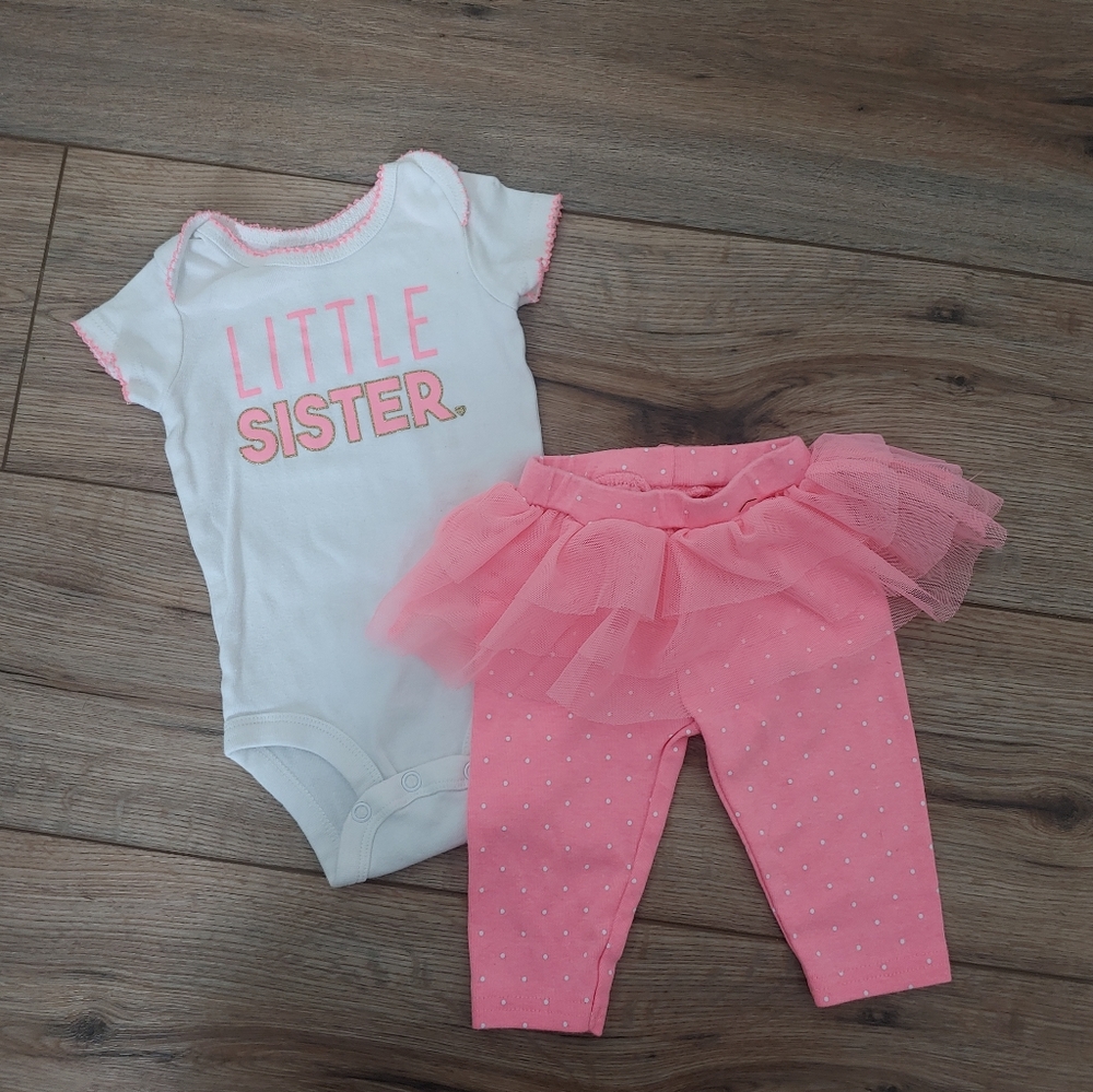 💐Carter's 0-3 months little sister 2 piece set